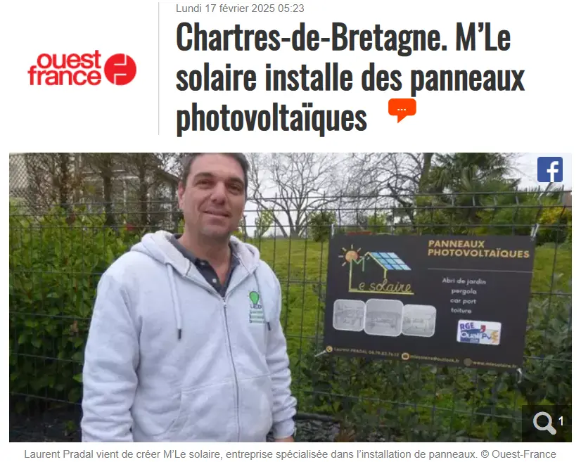 Article Ouest France M'Le Solaire Rennes Maville